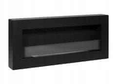 BIO Stenski biokamin s steklom 90x40x12 cm Box Black strukturno mat