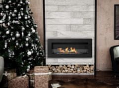 BIO Stenski biokamin s steklom 90x40x12 cm Box Black strukturno mat