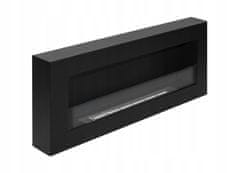 BIO Stenski biokamin s steklom 90x40x12 cm Box Black strukturno mat