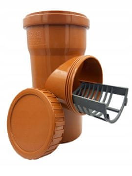 Čistilec žlebov s cedilom, premer 110 mm, oranžen