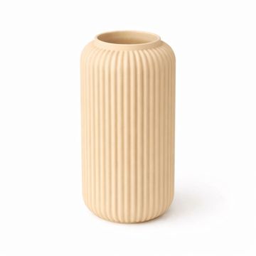 Mi Bež ozka žlebasta vaza, sodoben minimalističen japandi