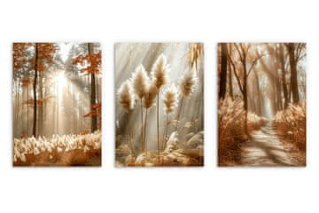 Plakati gozd na soncu boho stil plakati za spalnico plakati za dnevno sobo 3x 30x40