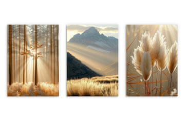 Stenski plakat, naravni plakati, gore, sončni zahodi, plakati, 3x 50x70cm
