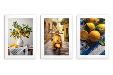 Moderni stenski plakati za kuhinjo Limone Vespa Holidays View 3x30x40