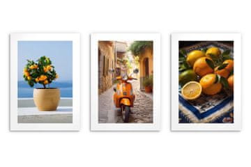 Elegantni stenski plakati za kuhinjo Limone v italijanskem slogu 3x30x40