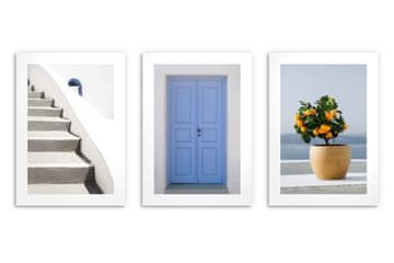 Elegantni plakati za dnevno sobo Minimalističen slog Santorini Grčija 3x30x40