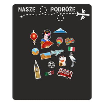 Samolepilna črna magnetna tabla za stenske potovalne magnete 58x70