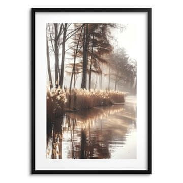 Slikovni plakat v črnem okvirju 50x70 Forest River Boho dekoracija za spalnico Dnevna soba