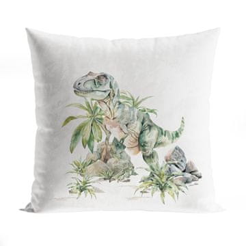 ŽAMETNI DINOZAVR - Dekorativna prevleka za vzglavnik - 40x40 cm