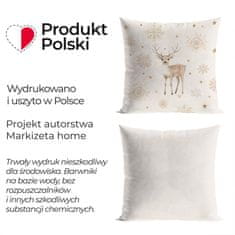 ZIMSKI JELEN - Dekorativna prevleka za vzglavnik - 40x40 cm - bež