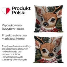 ŽAMETNI JELEN - Dekorativna prevleka za vzglavnik - 40x40 cm - bež