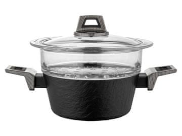 Florina JAPANDI ALUMINIJASTI PAROVALNI POSODA 20 CM 1,9 L S STEKLENIM CEDILOM