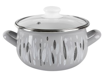 Emajliran lonček Pyza Autumn 24 cm 5,6 l, siv