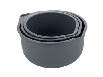 Bentom KOMPLET PLASTIČNIH SKLED 3 KOSOV 17 CM 19 CM 22 CM TEMNO SIVA -BEN