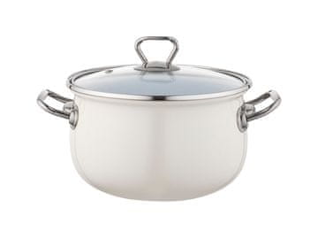 Emajliran lonec BLISS 16 cm 2,1 l, smetana z dodatki
