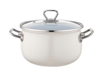 Emajliran lonec BLISS 18 cm 2,8 l, smetana z dodatki