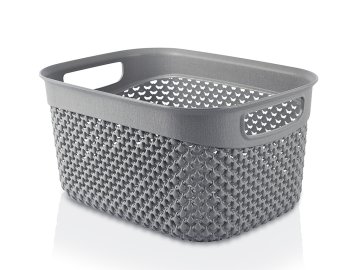 PRAKTYCZNA PLASTIČNA KOŠARA ZA PRANJE 23X17X12CM 3,3L ANTRACIT