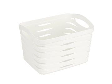 PRAKTYCZNA PLASTIČNA KOŠARA LINEA 21X16X14CM 3,3L SMETANE