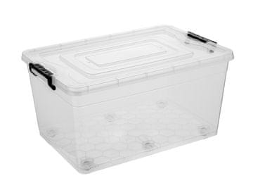 PRAKTYCZNA MOČNA PLASTIČNA POSODA ZA SHRANJEVANJE 60X40X30CM 50L NA KOLESIH
