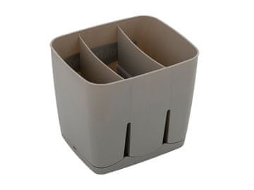 PLASTIČNI CEDILNIK ZA JEDILNI PRIBOR 13,5 X 11,5 X 12 CM SVETLO SIVA - BEN