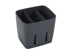 PLASTIČNI CEDILNIK ZA JEDILNI PRIBOR 13,5 X 11,5 X 12 CM TEMNO SIVA - BEN