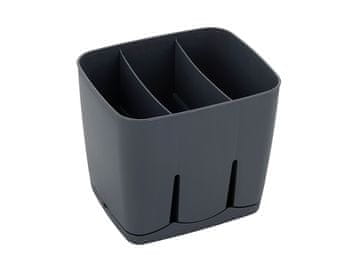 PLASTIČNI CEDILNIK ZA JEDILNI PRIBOR 13,5 X 11,5 X 12 CM TEMNO SIVA - BEN
