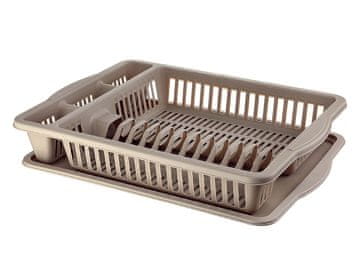 PLASTIČNI ŽAMETNI SUŠILNIK ZA POSODO 48X36X8CM S STOJALOM ZA SMETANO