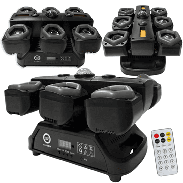 4M CLUBMIX gibljiva večefektna razsvetljava 6v1 LED DMX