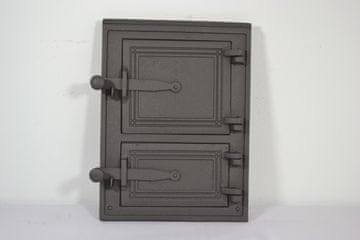 DZ058 - 26 x 35 - litoželezna kuhinjska vrata za kamin in pepelnik Črna