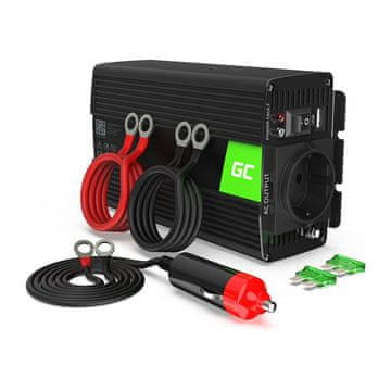 Green Cell INV04DE pretvornik napetosti 24 V > 230 V 500 W črn