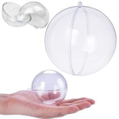 33 Akrilna kroglica, cela krogla, zložljiva, plastična, prozorna, 35232-BN, 10 cm