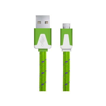 33 Ploščati pleteni kabel Micro USB 2.0 AB M/M Esperanza EB176PG zelene barve 1,0 m
