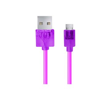 33 Mikro USB 2.0 kabel AB M/M Esperanza EB185V vijoličen prozoren 1,5 m