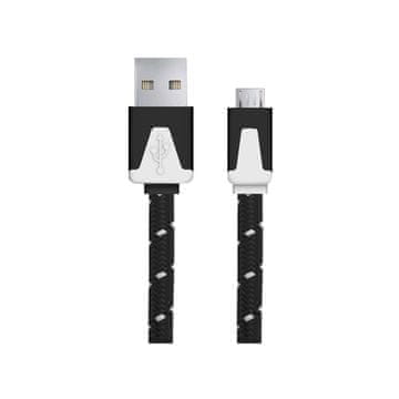 33 Mikro USB 2.0 kabel AB M/M Esperanza EB176K ploščat pleten črne barve 1,0 m