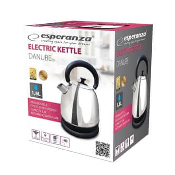 33 Esperanza Danube EKK032S električni grelnik vode 1,8 l srebrne barve