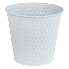 33 Kovinski pokrov za cvetlični lonček, bel, TG63222-1