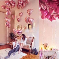 33 Folija balon v roza barvi s helijevim polnilom v obliki srca TG66235-3