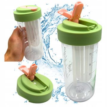 Steklenica za vodo s slamico, trpežna, z graduiranim filtrom 600 ml