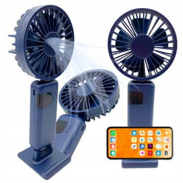 Jiangxi Yifenguyan Mini ročni namizni ventilator, tih, zložljiv, zmogljiv, 3000 mAh, USB-C