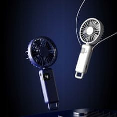 Jiangxi Yifenguyan Mini ročni namizni ventilator, tih, zložljiv, zmogljiv, 3000 mAh, USB-C