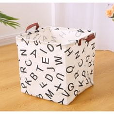 LIVEFY košara za igrače / perilo Letters 31 x 31 cm, bel
