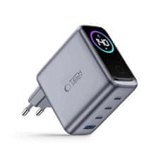 Tech-protect Power Vision GaN omrežni polnilnik USB / 3x USB-C QC PD 140W, siv