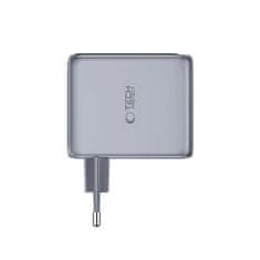 Tech-protect Power Vision GaN omrežni polnilnik USB / 2x USB-C QC PD 100W, siv