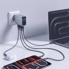 Tech-protect Power Vision GaN omrežni polnilnik USB / 3x USB-C QC PD 140W, siv