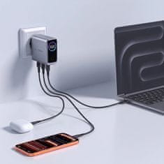 Tech-protect Power Vision GaN omrežni polnilnik USB / 2x USB-C QC PD 100W, siv