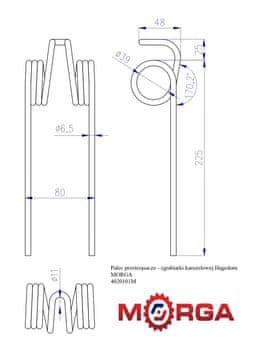 Zob za vrtaste grablje 402.01.01 Hagedorn Polyp, premer 6,5 mm, dolžina 250 mm, prašno barvano