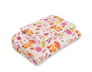 Bobono Otroški komplet posteljnine s polnilom, 2 kosa, 75x100cm NEWBORN - lisica v venčku