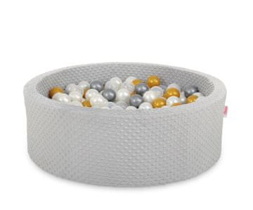 Bobono Suhi bazen Minky V-30 cm z 200 žogicami - svetlo siv