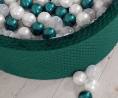 Bobono Suhi bazen Minky V-30 cm s 300 žogicami - steklenično zelen