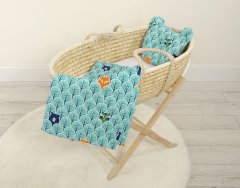 MY SWEET BABY Odeja z medvedkom in polnilom ter oblikovano blazino - 2-delni komplet - mint forest